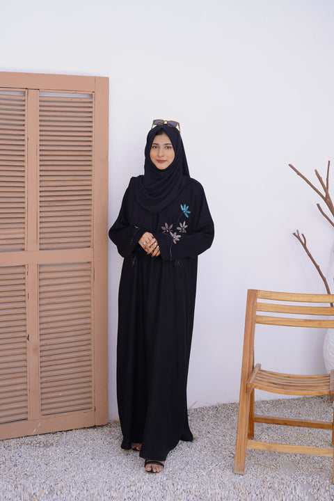 Hijab e Aasia Pure Hand Embroidery Abaya (THF-4024)