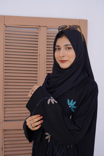 Hijab e Aasia Pure Hand Embroidery Abaya (THF-4024)