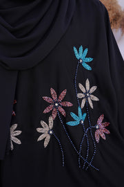 Hijab e Aasia Pure Hand Embroidery Abaya (THF-4024)