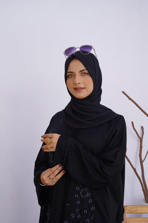 BAREERAH Pure Hand Embroidered Abaya (THF-5024)