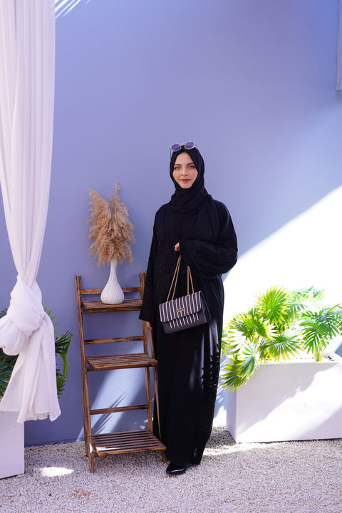 Haya E Kamil Handcrafted Embroidered Abaya (THF- 5027)