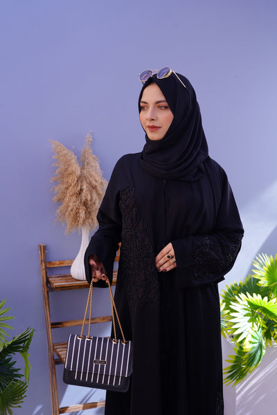 Haya E Kamil Handcrafted Embroidered Abaya (THF- 5027)