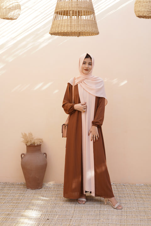 NOORAH Double Upper Elegant Abaya With  Stroller  (Code-2029)
