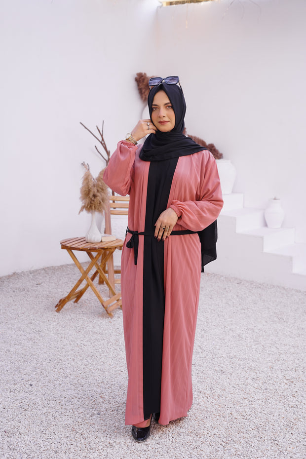 QIRAT Double Layer  Abaya With Stroller (THF-3026)